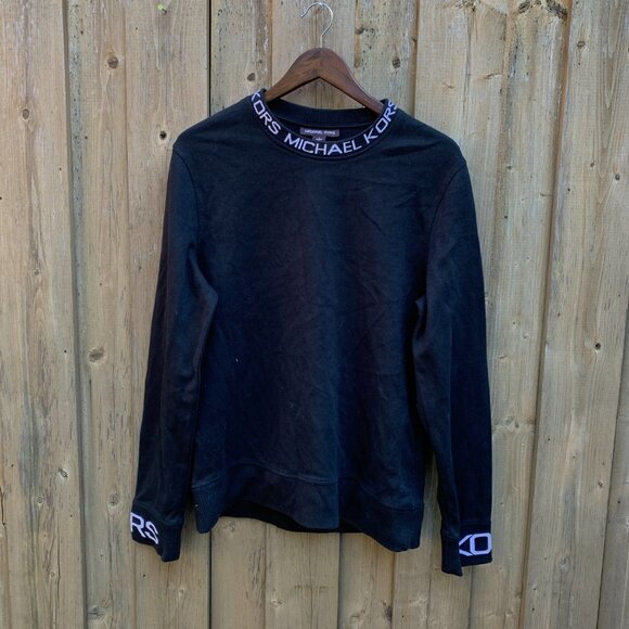 Michael Kors Logo Neck Crewneck Sweater Black Large - Picture 5 of 8